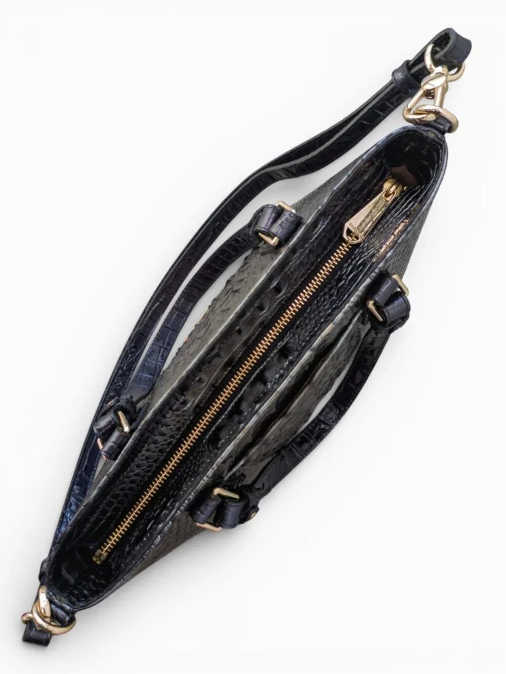 Brahmin Mini Misha Satchel, Nightfall Ombré Croc-Embossed Leather